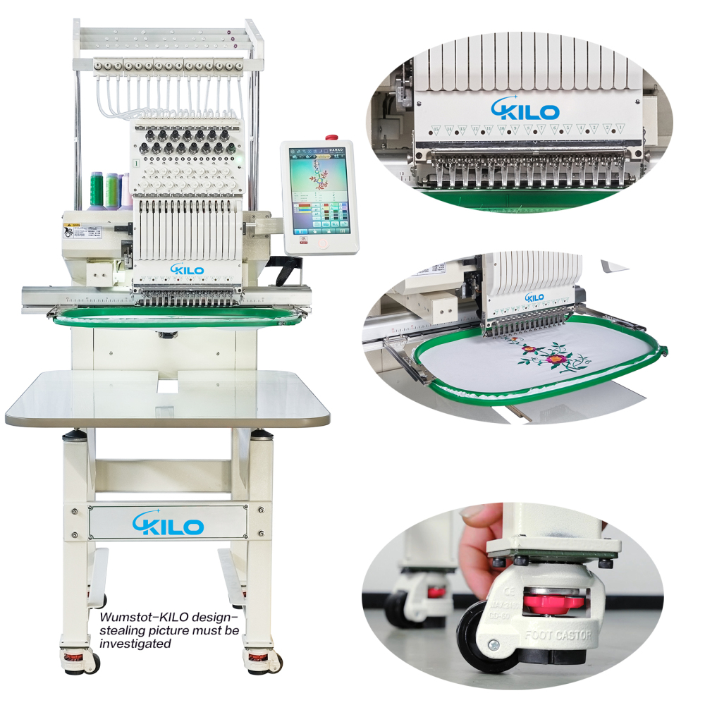 15-Needle Commercial Embroidery Machine: Large 13"x20" Area, 1200 SPM, 10" Touchscreen, WiFi, USB - Professional Digital Kit for 3D Caps, Shirts, More