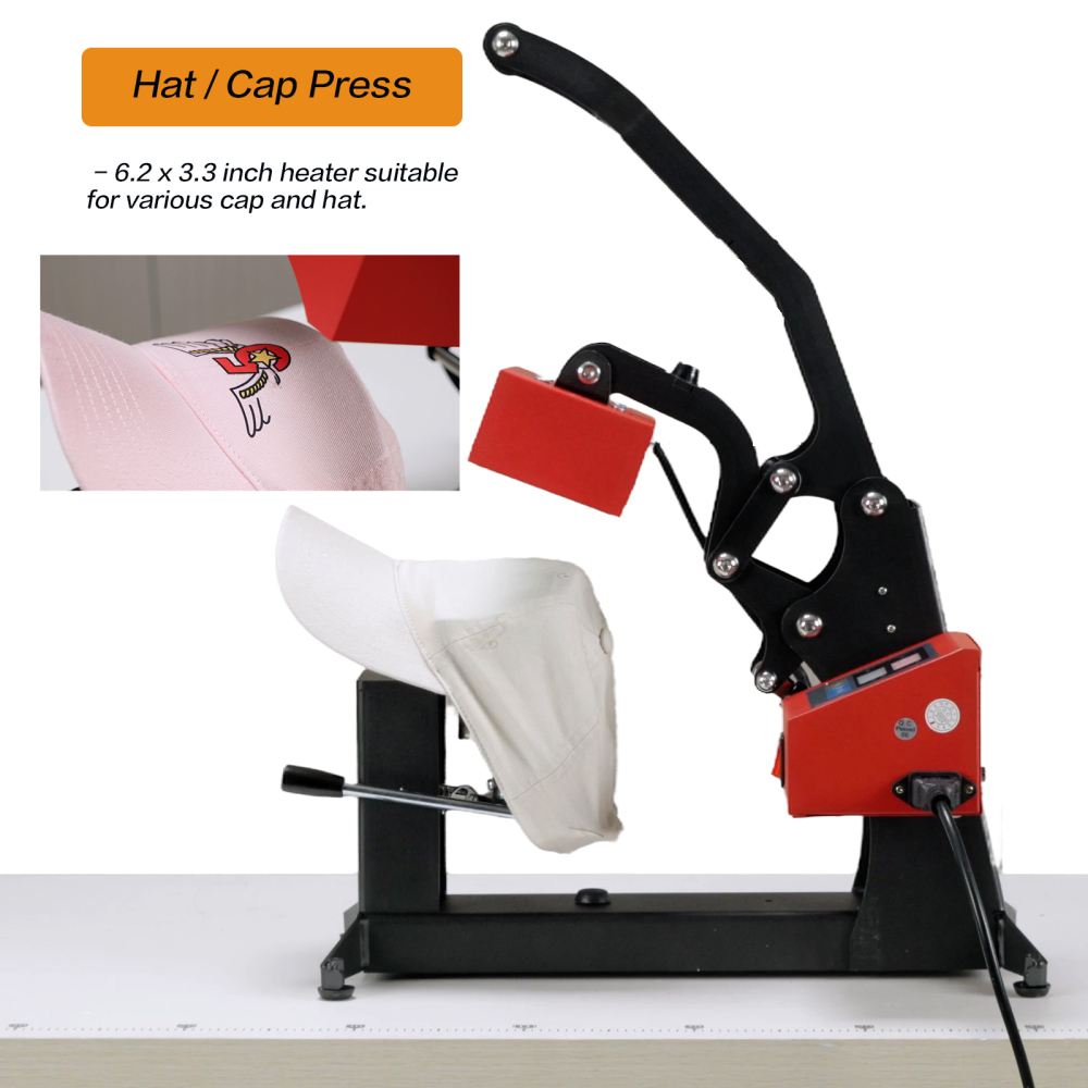 3-in-1 Mini Heat Press Machine - Digital Control 500W for Labels, Hats, Mugs, DIY Craft