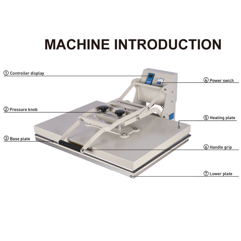 24x32 Heat Press Machine: Commercial Large Format T-Shirt DTF Printing, Fabric Transfer, Sublimation - 4500W, 110V, Professional Grade  (No Plug)