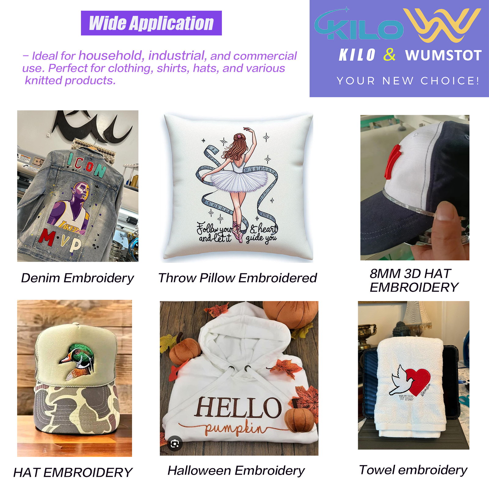 15-Needle Commercial Embroidery Machine: Large 13"x20" Area, 1200 SPM, 10" Touchscreen, WiFi, USB - Professional Digital Kit for 3D Caps, Shirts, More