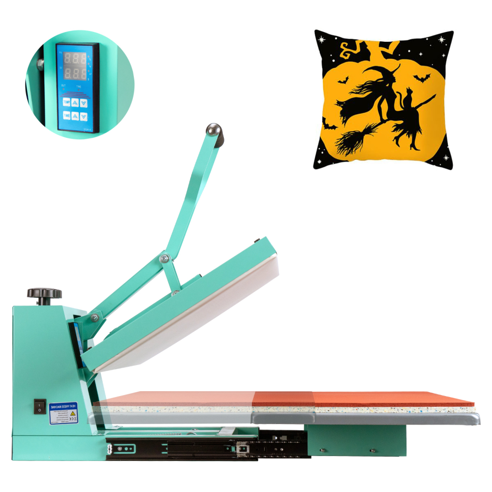 16x24 Heat Press Machine: Large Format Clamshell with Slide-Out Base for T-Shirts, DTF, Vinyl - Professional 2000W Manual Heat Transfer