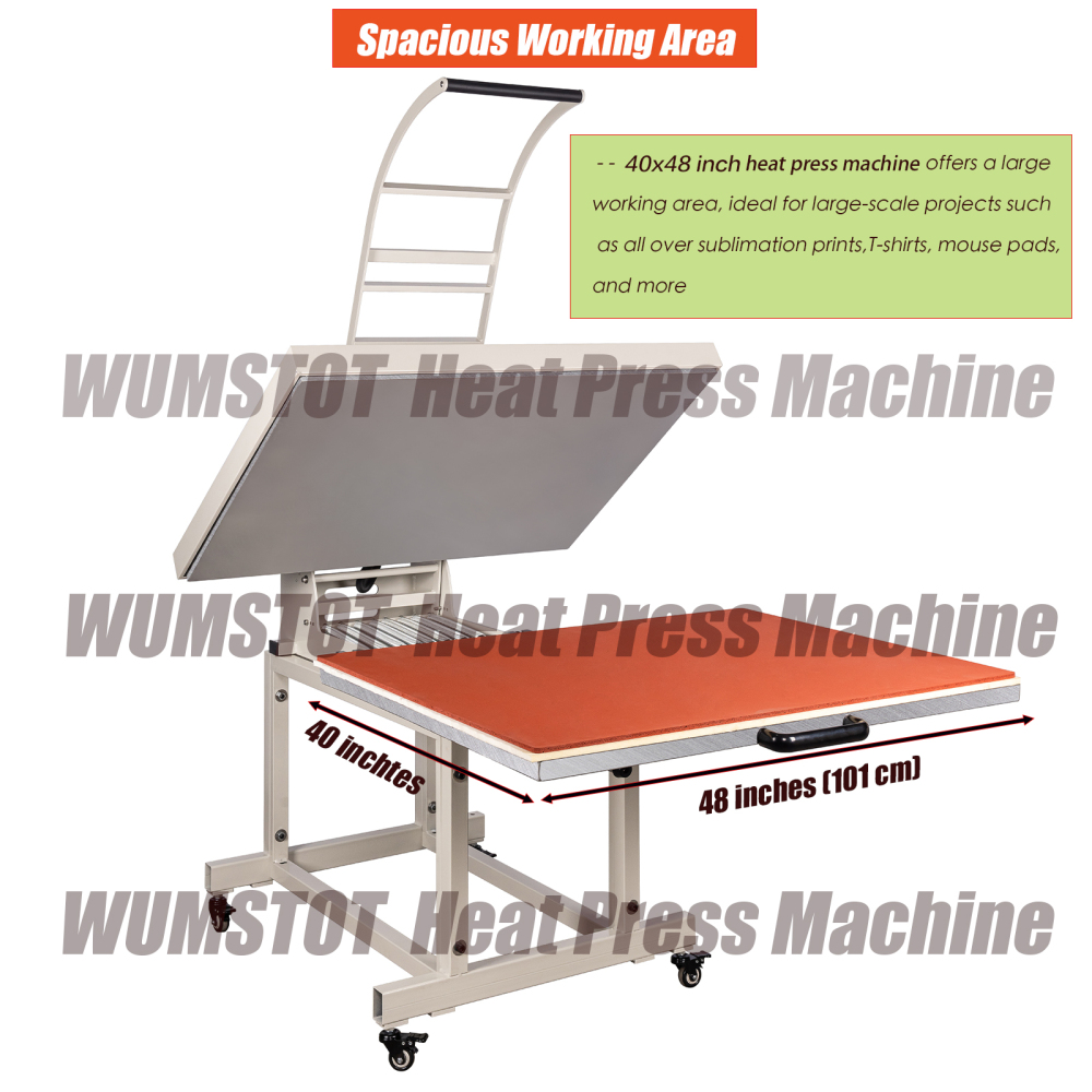 Clamshell Heat Press Machine: Large Format Digital Control Sliding Design for T-Shirts, Textiles, Business Use (220V, 8000W)