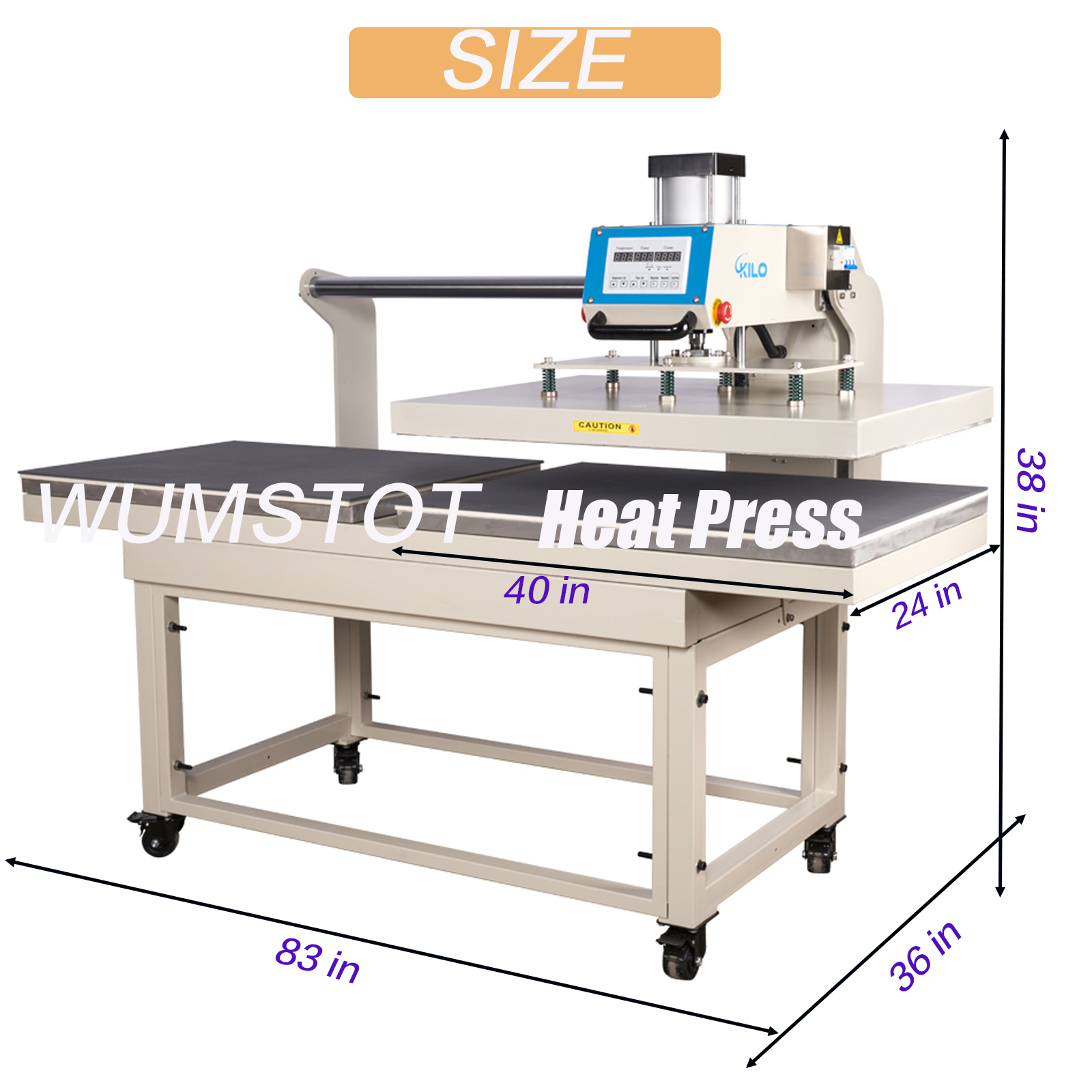 24x40 Large Heat Press Machine - Pneumatic Automatic Dual Platen with Sliding Design - Digital Control Commercial T-Shirt Printing Press for Fabric, Metal, Ceramic