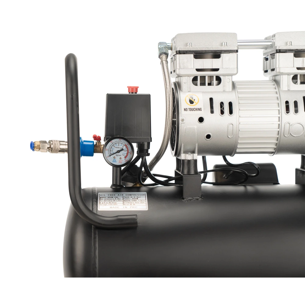 6.3 Gallon Ultra Quiet Air Compressor, 1.2HP, 116PSI Max Pressure, 75 ...