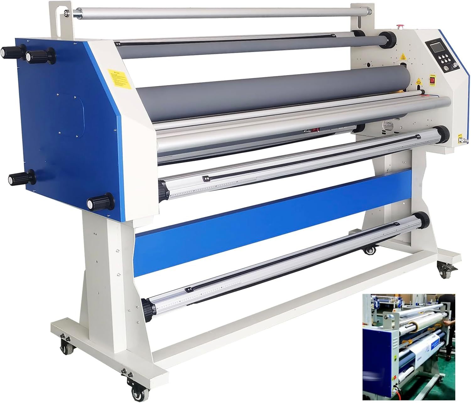 67 Inch Professional Cold Laminator Machine with Heat Assist - Full Auto Wide Format Heavy Duty Commercial Laminating Equipment with 4 Trimmers, 65ft/min Speed, 1.89" Max Thickness for Sign Shops