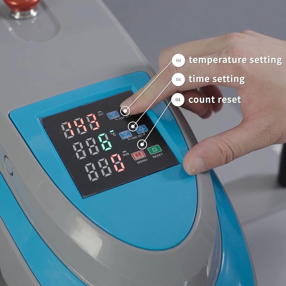 Heat Press 16x20 Machine: Pneumatic Heat Press Machine - Dual-Platen, Swing-Away, Teflon-Coated, Digital Control Panel, for T-Shirts, Ceramics, Mouse Pads (Not Included Air Compressor)