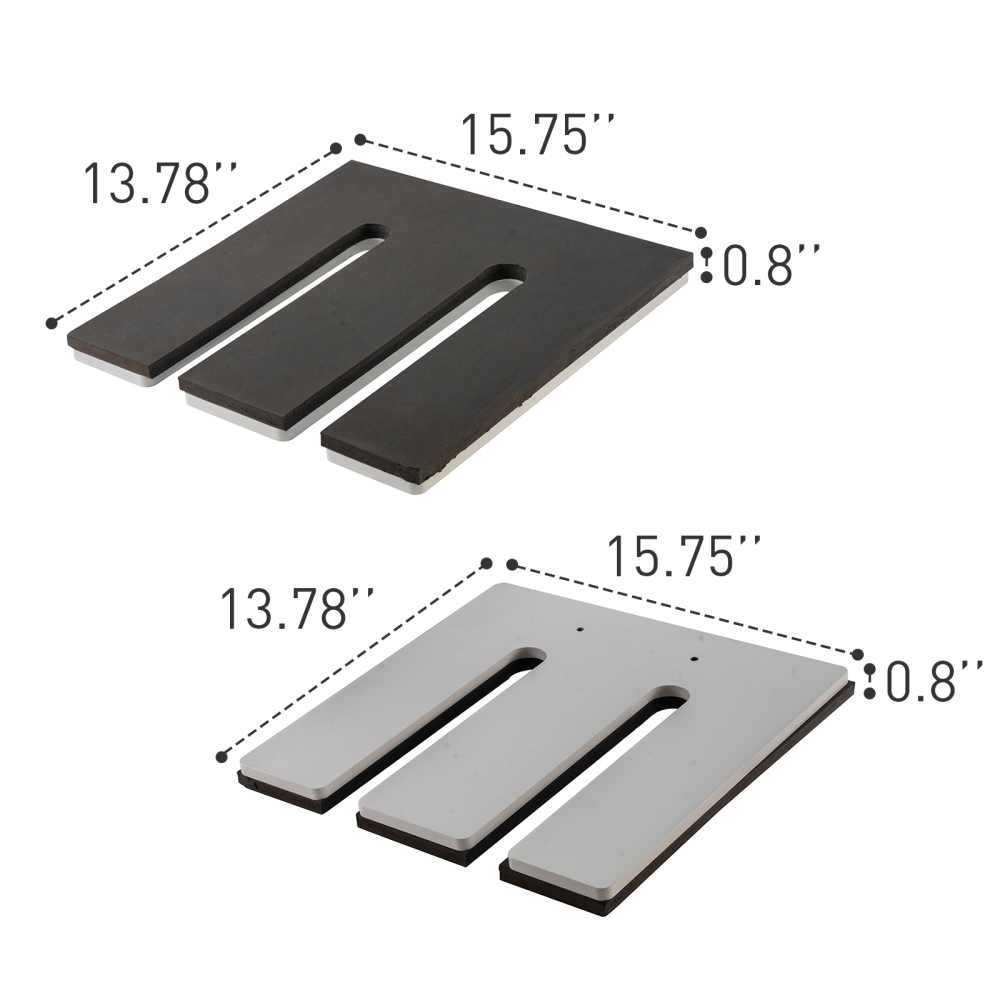 5 sets Interchangeable Lower  Platen(13.78" x 15.75",11" x 15",8" x 10",6" x 20"and6" x 6"). for 16x24 and 16x20 Pneumatic Dual Plate Heat Press Machine
