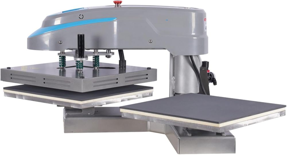 Heat Press Machine 16x16 Pneumatic Dual Swing Transfer: Double Station T-Shirt Press Machine with Digital Auto Pressure for Sublimation Vinyl DTF Commercial Business 110V for T-Shirt/Shoes