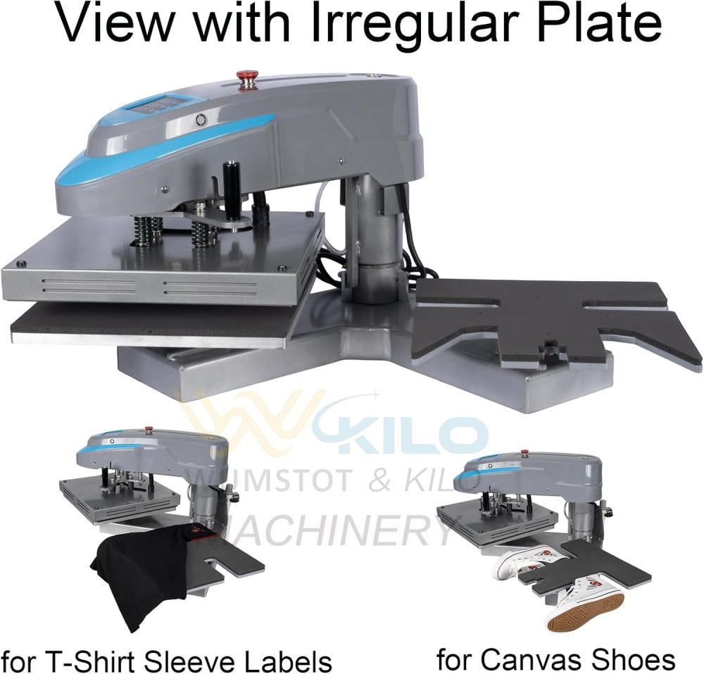 Heat Press Machine 16x16 Pneumatic Dual Swing Transfer: Double Station T-Shirt Press Machine with Digital Auto Pressure for Sublimation Vinyl DTF Commercial Business 110V for T-Shirt/Shoes