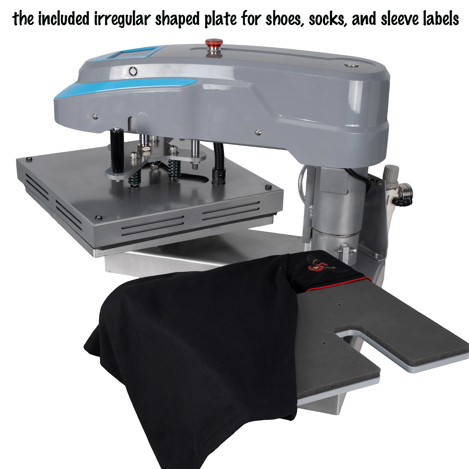 110V 16x16 Pneumatic Dual‑Station Heat Press Machine with 6‑Gallon Oil‑Free Air Compressor – Double Platen Swing‑Away Sublimation Press with Digital Auto Pressure Control & 3 Interchangeable Plates for T‑Shirts, Shoes, Sleeves, Vinyl, and DTF Printing