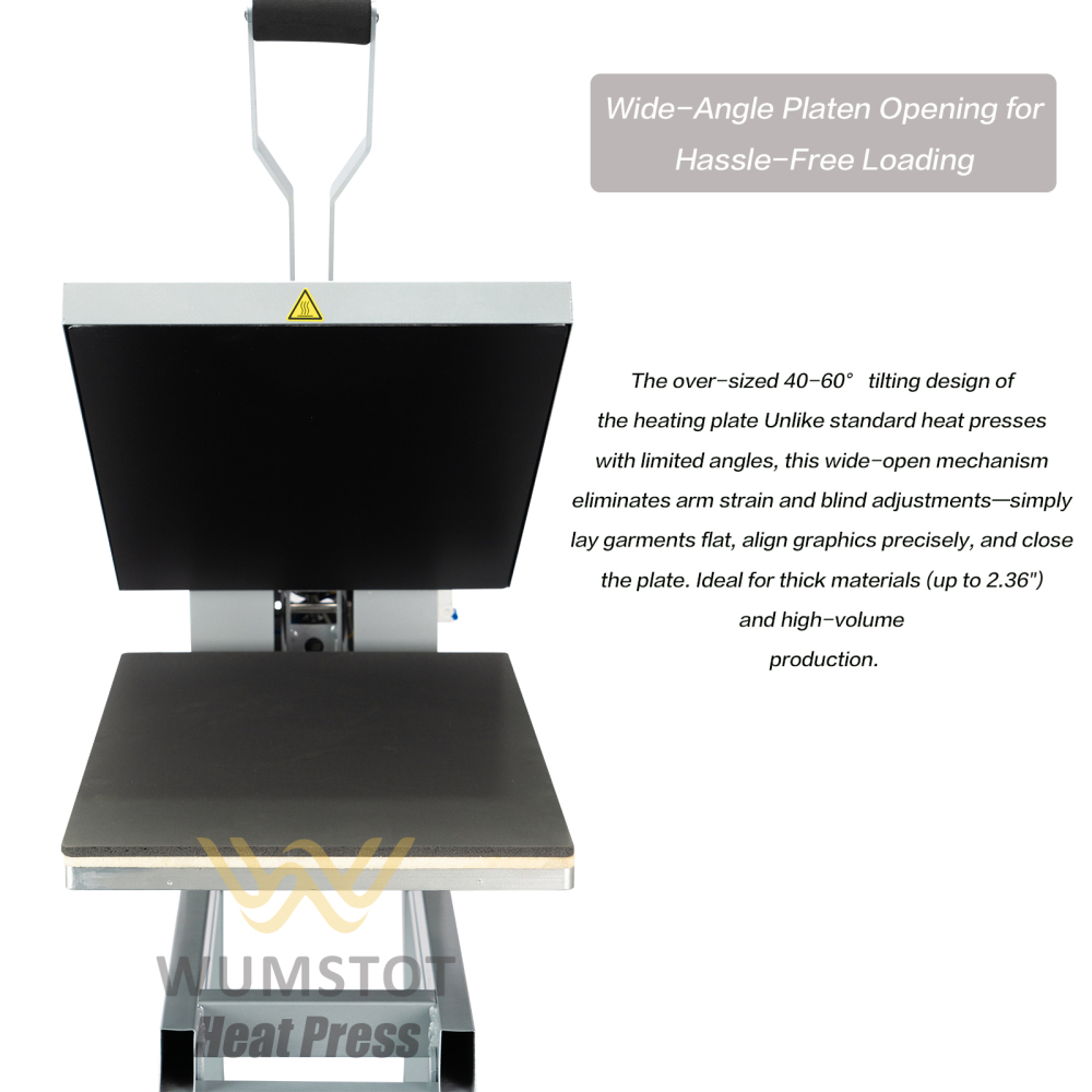 16x24 Heat Press Machine​ | ​Large Heat Press​ 110V 2000W with Infrared Positioning & Stand | Fast-Heating Durable Manual Press for T-Shirts, Metal, Ceramics DTF & Sublimation