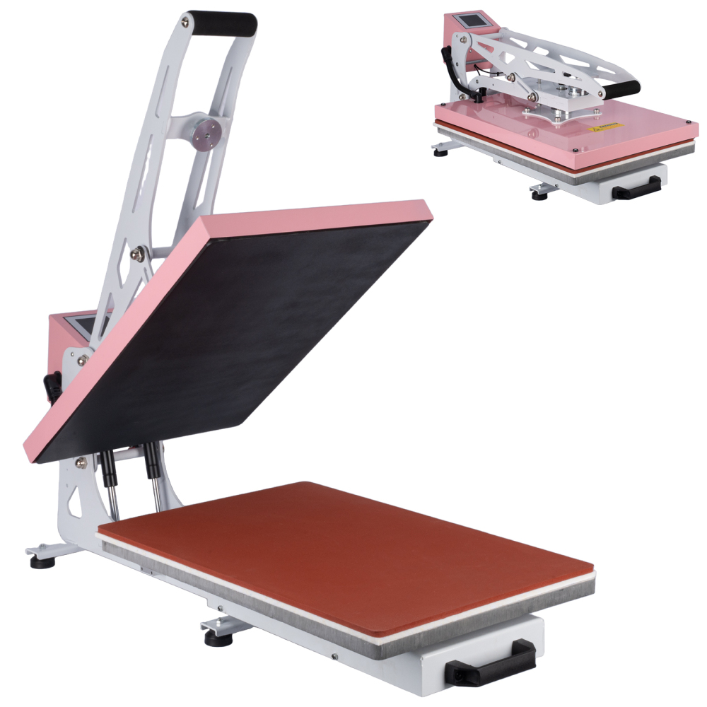 WUMSTOT Heat Press Machine for T-Shirts: 16x24 Auto Open Semi-Automatic DTF Heat Press with Slide-Out Base, Clamshell Design, 110V, 2000W, for Mouse Pad Ceramics, Bags, Cushion and More