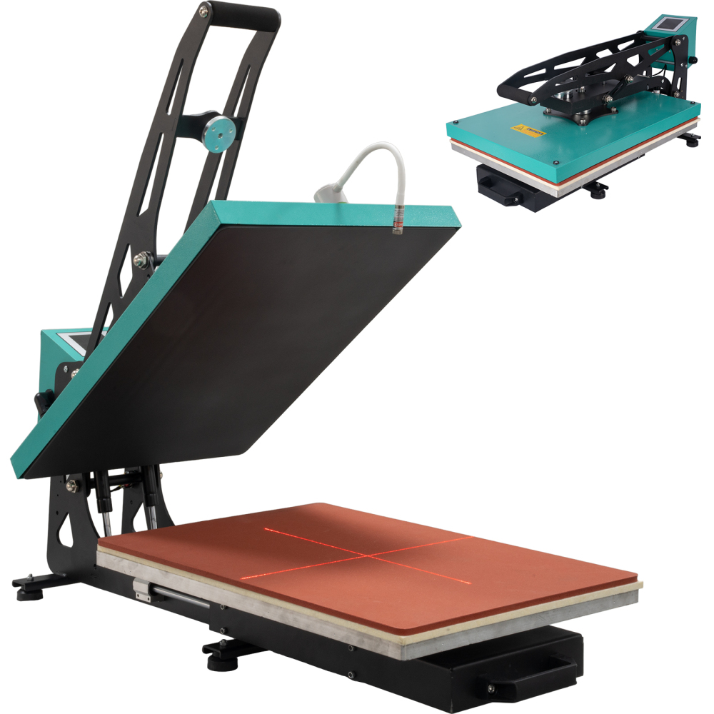 WUMSTOT Heat Press Machine for T-Shirts: 16x24 Auto Open Semi-Automatic DTF Heat Press with Slide-Out Base, Clamshell Design, 110V, 2000W, for Mouse Pad Ceramics, Bags, Cushion and More