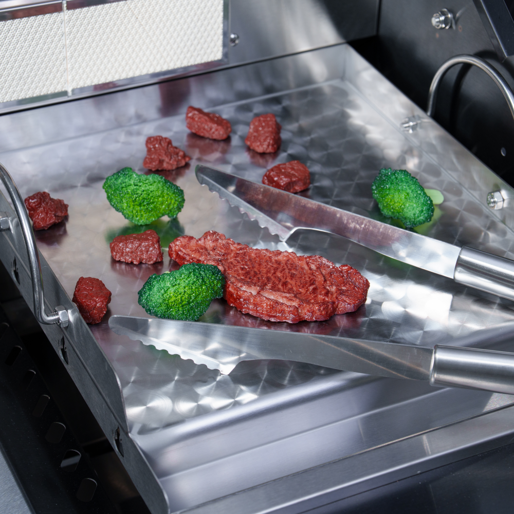 Stainless steel Griddle for Alimtois Gas & Charcoal Grills Universal Flat Top with Grease Groove, Reinforced Ridges & High Sidewalls, Perfect for Healthy Cooking, Parties & Camping