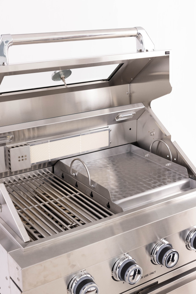 Stainless steel Griddle for Alimtois Gas & Charcoal Grills Universal Flat Top with Grease Groove, Reinforced Ridges & High Sidewalls, Perfect for Healthy Cooking, Parties & Camping