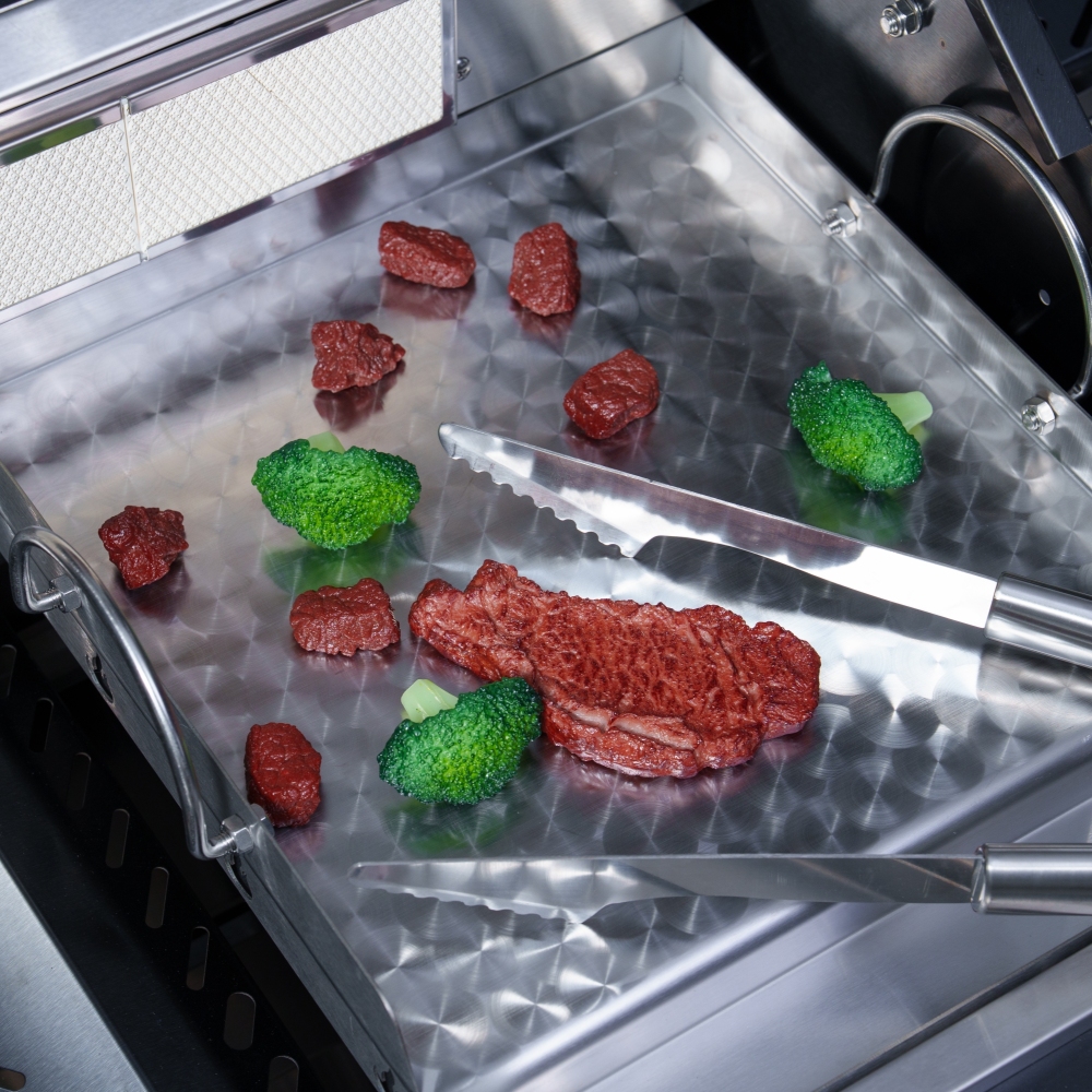 Stainless steel Griddle for Alimtois Gas & Charcoal Grills Universal Flat Top with Grease Groove, Reinforced Ridges & High Sidewalls, Perfect for Healthy Cooking, Parties & Camping