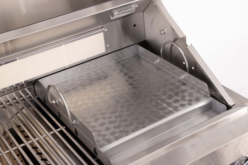 Stainless steel Griddle for Alimtois Gas & Charcoal Grills Universal Flat Top with Grease Groove, Reinforced Ridges & High Sidewalls, Perfect for Healthy Cooking, Parties & Camping