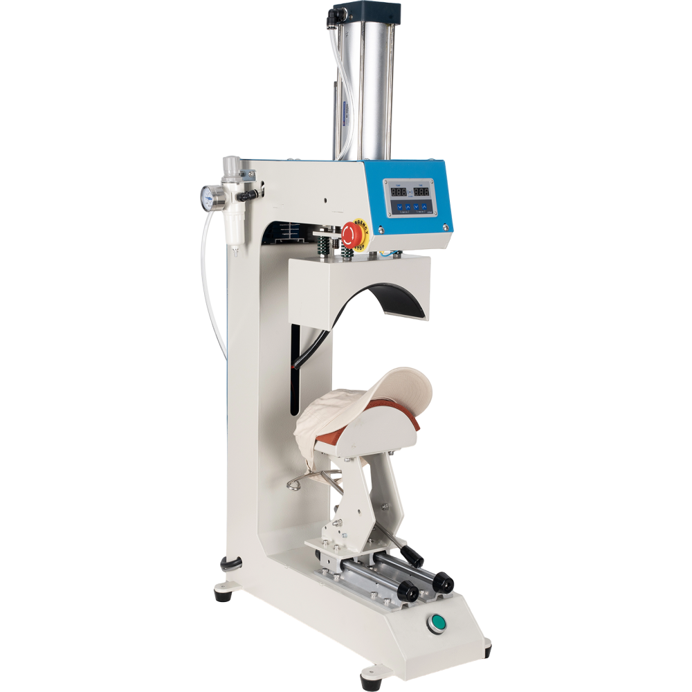 WUMSTOT 4×9 in Pneumatic Hat Heat Press Machine – Digital Cap Transfer Press with Adjustable Spring Holder & Even Pressure System for Baseball, Trucker, Knit Hats – Professional 110V Automatic Heat Press