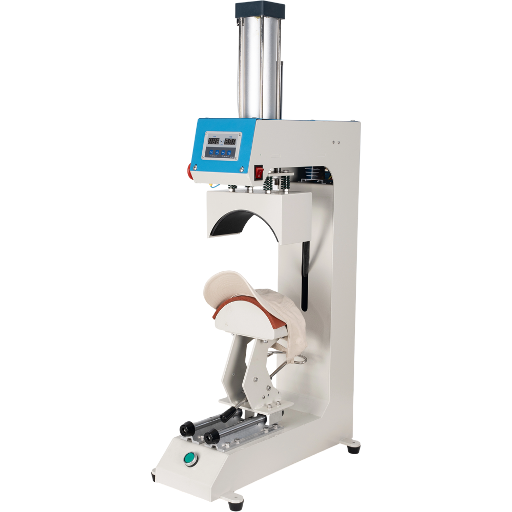 WUMSTOT 4×9 in Pneumatic Hat Heat Press Machine – Digital Cap Transfer Press with Adjustable Spring Holder & Even Pressure System for Baseball, Trucker, Knit Hats – Professional 110V Automatic Heat Press