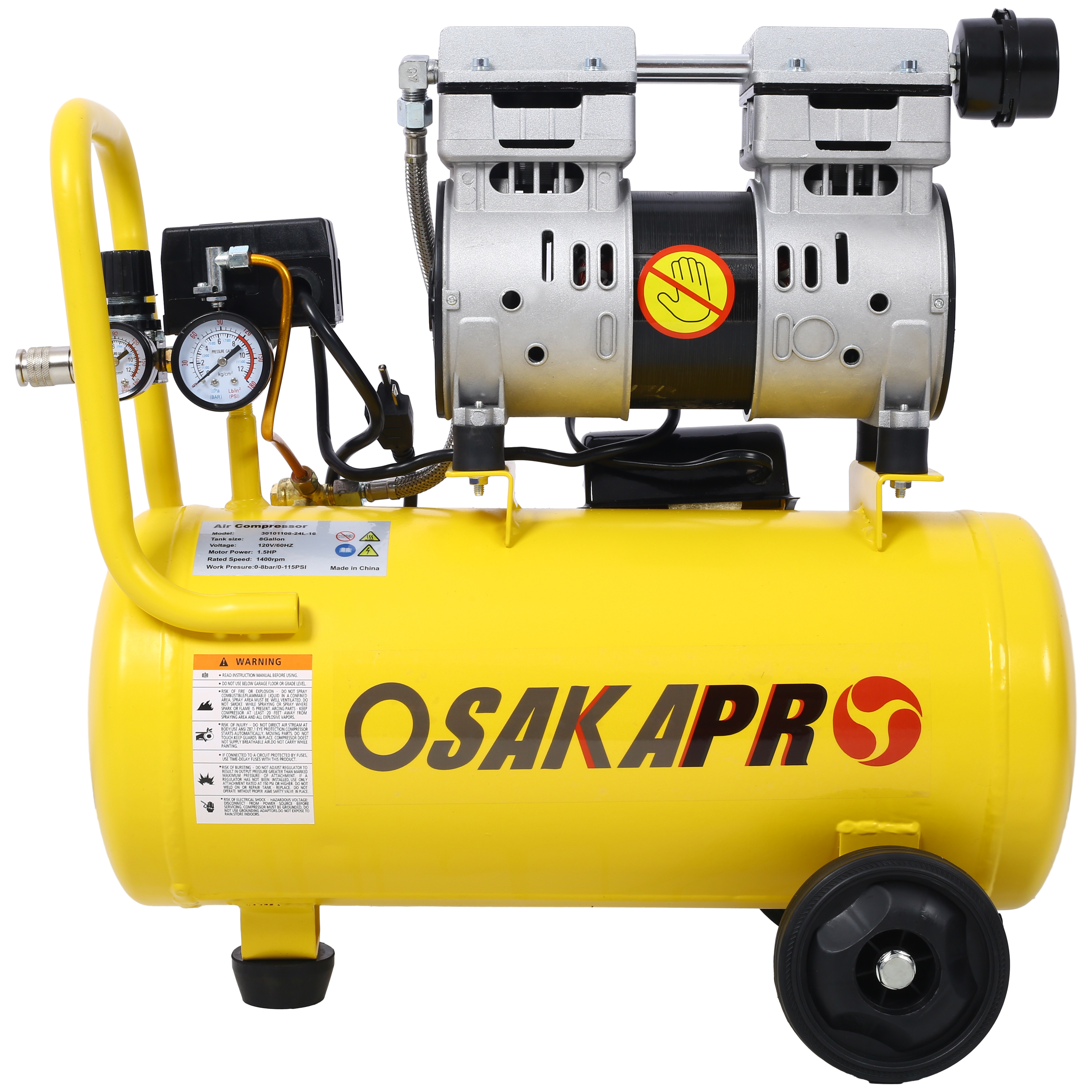 WUMSTOT 16x24 pneumatic dual Heat Press Machine（No Infrared Positioning) and 8 Gallon Air Compressor