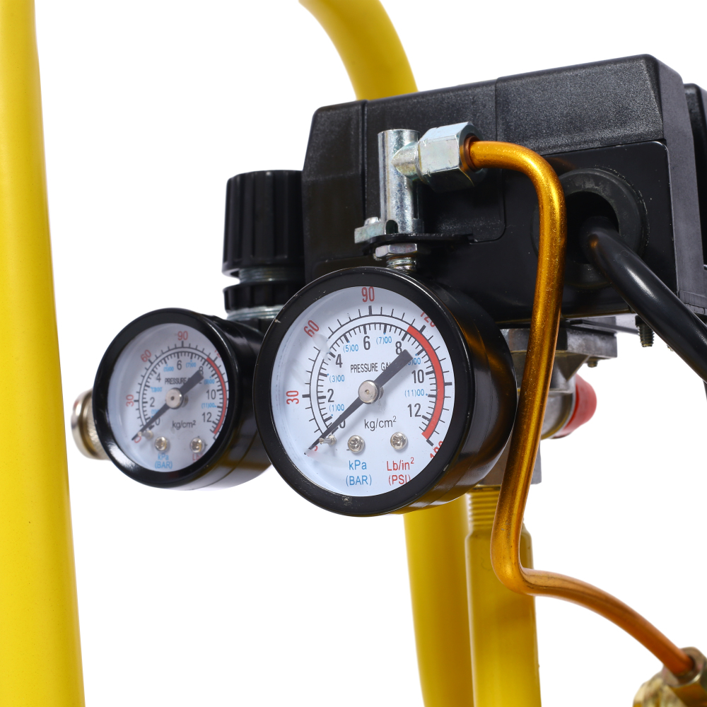 WUMSTOT 16x24 pneumatic dual Heat Press Machine（No Infrared Positioning) and 8 Gallon Air Compressor