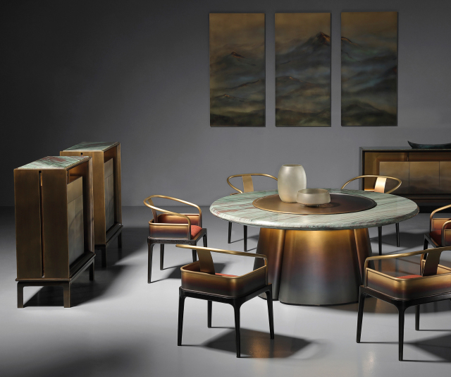 HAITANG Luxury brass dinning table