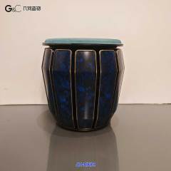 New chinese style drum shape brass round stool