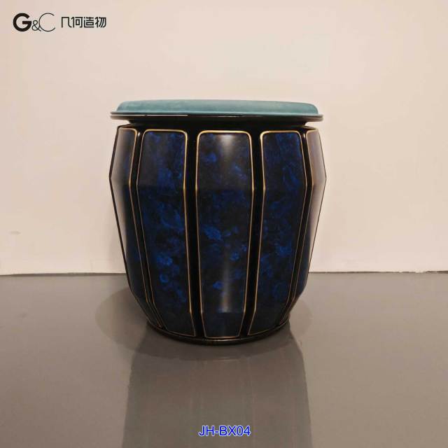 New chinese style drum shape brass round stool