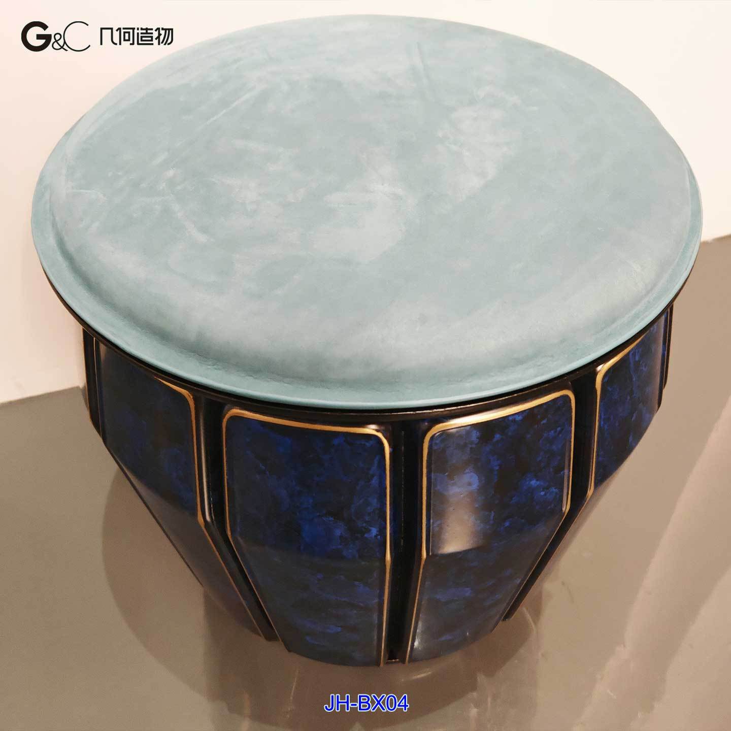 New chinese style drum shape brass round stool