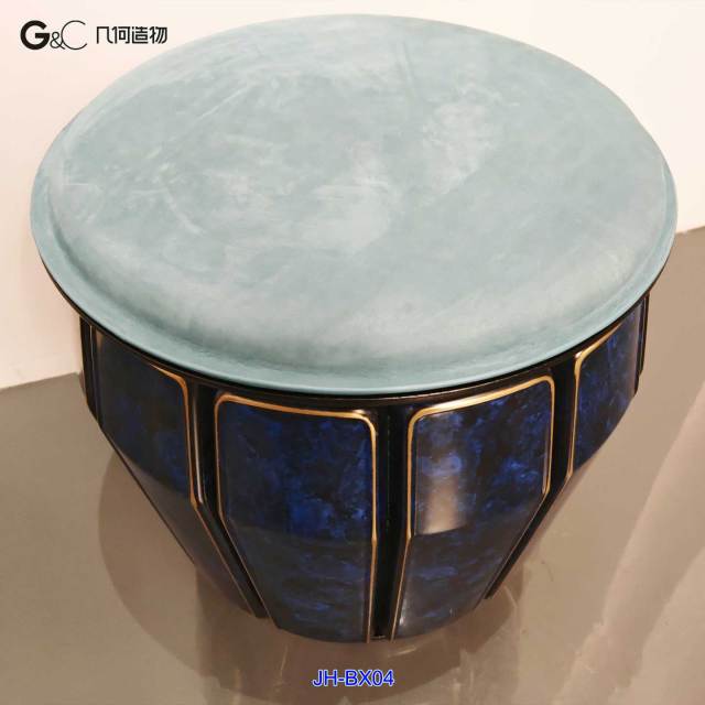 New chinese style drum shape brass round stool