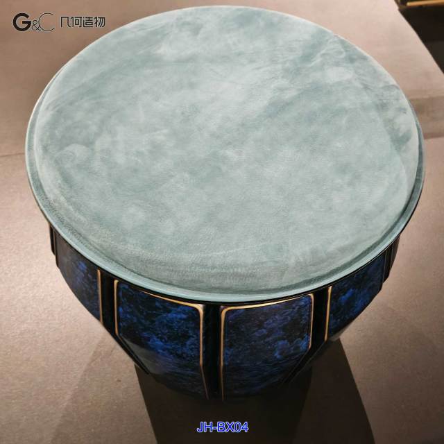New chinese style drum shape brass round stool