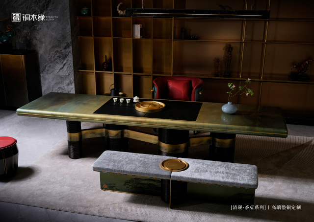 special design of brass furnitue qingyan  tea table