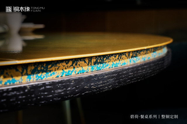 BIHE high end brass dinning table