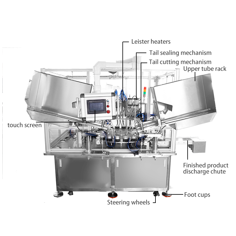High speed automatic  tube  filling and sealing machine