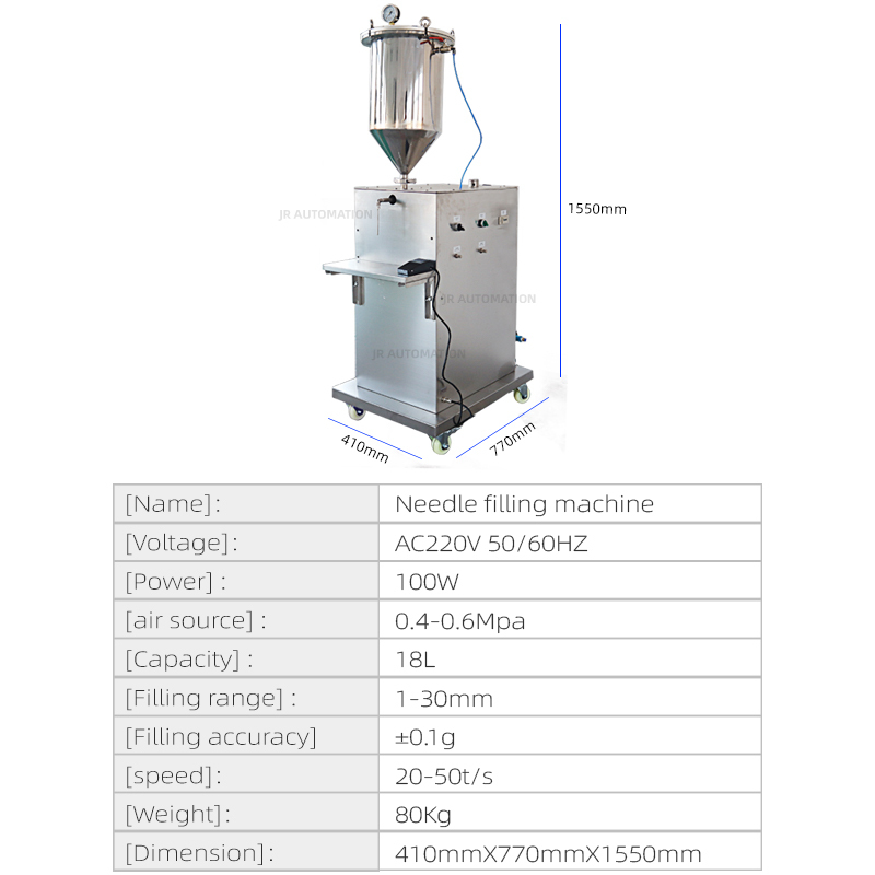 Vertical pressurized filling machine