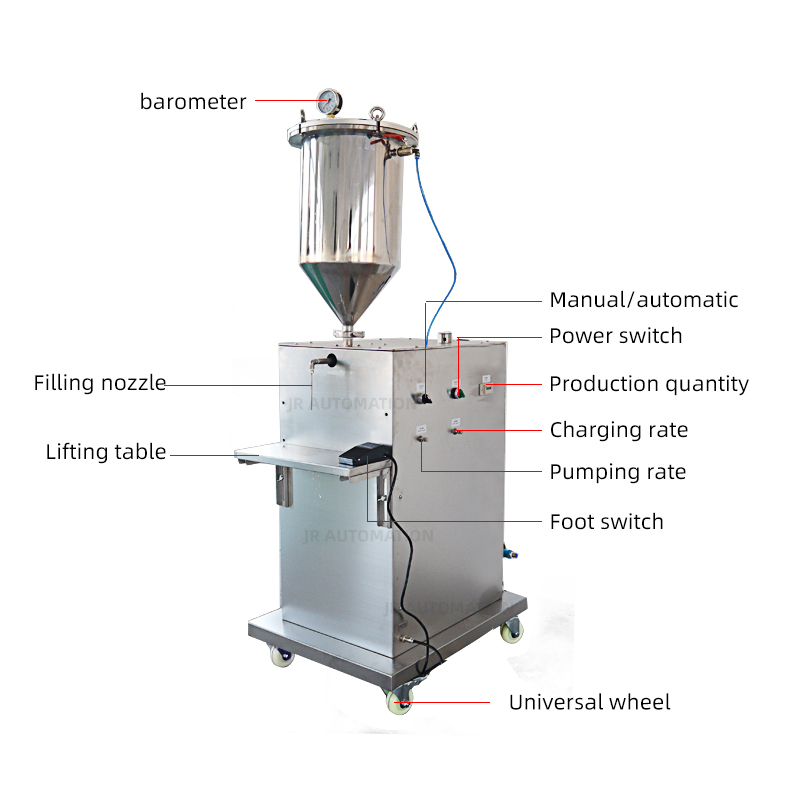 Vertical pressurized filling machine