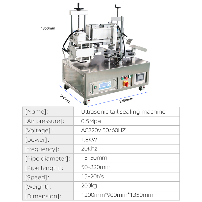 Semi-automatic ultrasonic tail sealing machine
