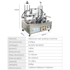Semi-automatic ultrasonic tail sealing machine