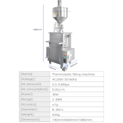 Thermostatic paste filling machine