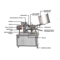Aluminum tube filling and sealing machine
