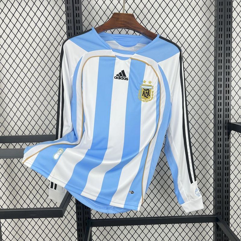 Retro Argentina 2006 Home World Cup Long Sleeve Jersey