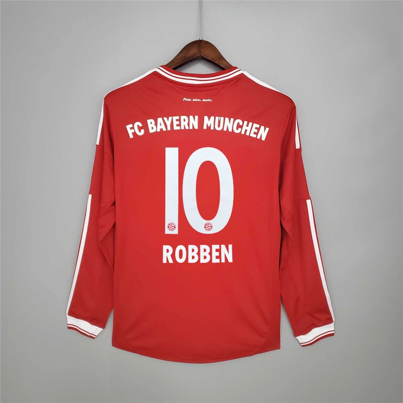 Retro Bayern Munich 13-14 Home  Long Sleeve Jersey