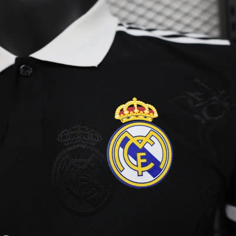 Real Madrid 25-26 Men's Polo Shirt Black Jersey - Player Version
