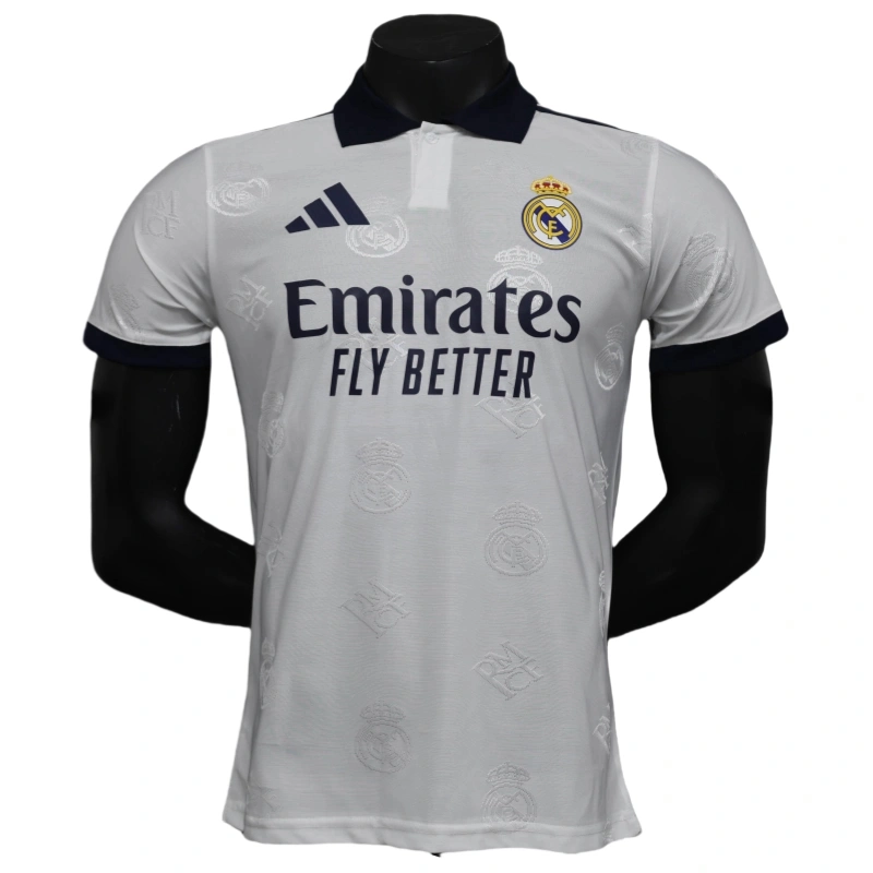 Real Madrid 25-26 Men's Polo Shirt White Jersey - Player Version
