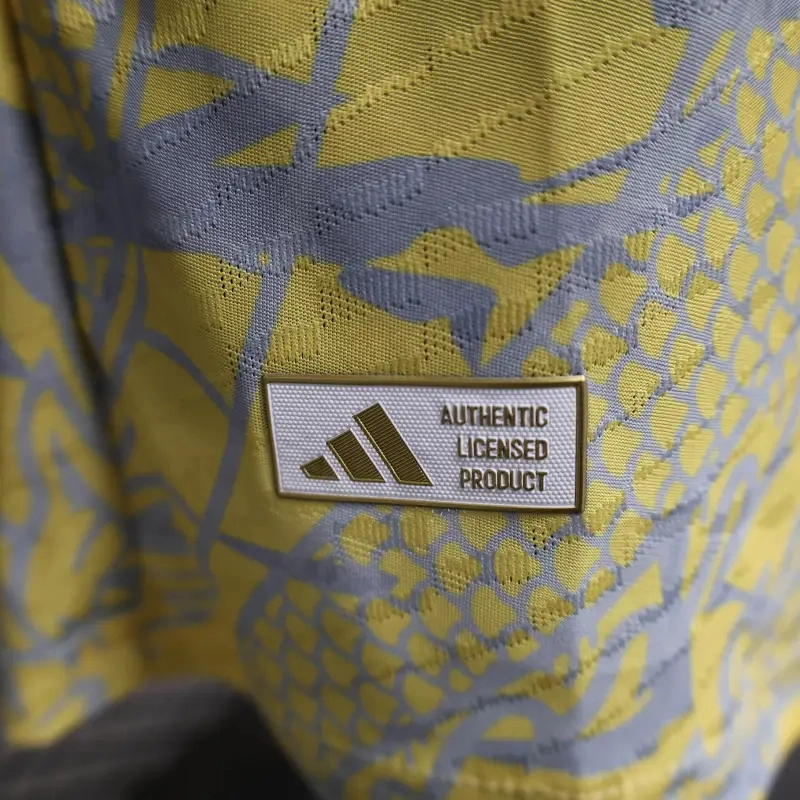 Real Madrid 25-26 Men's Polo Shirt Dragon Pattern Yellow Jersey - Player Version