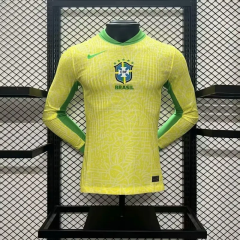 Brazil 24-25 Home Shirt Long Sleeve Jersey - Player Version