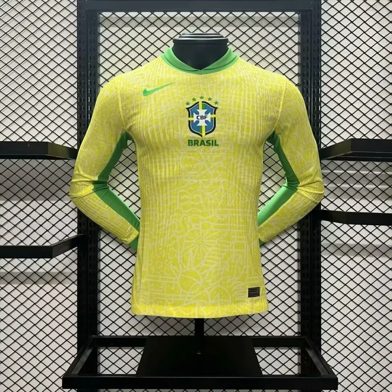 Brazil 24-25 Home Shirt Long Sleeve Jersey - Player Version
