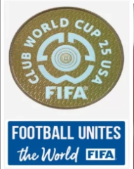 club world cup 25 usa badge & football unites the world (white) badge