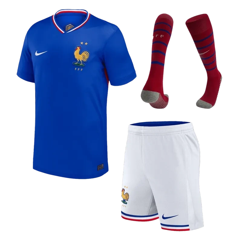 France 2024 Home Whole Kit(Jersey+Shorts+Socks)Jersey - Fan Version
