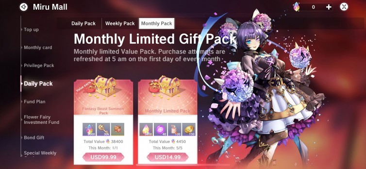 The Legend of Neverland Monthly Pack